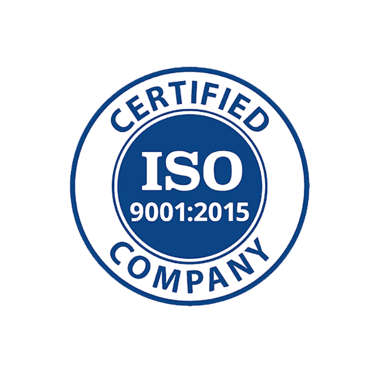 ISO 9001:2015 certification logo on a white background